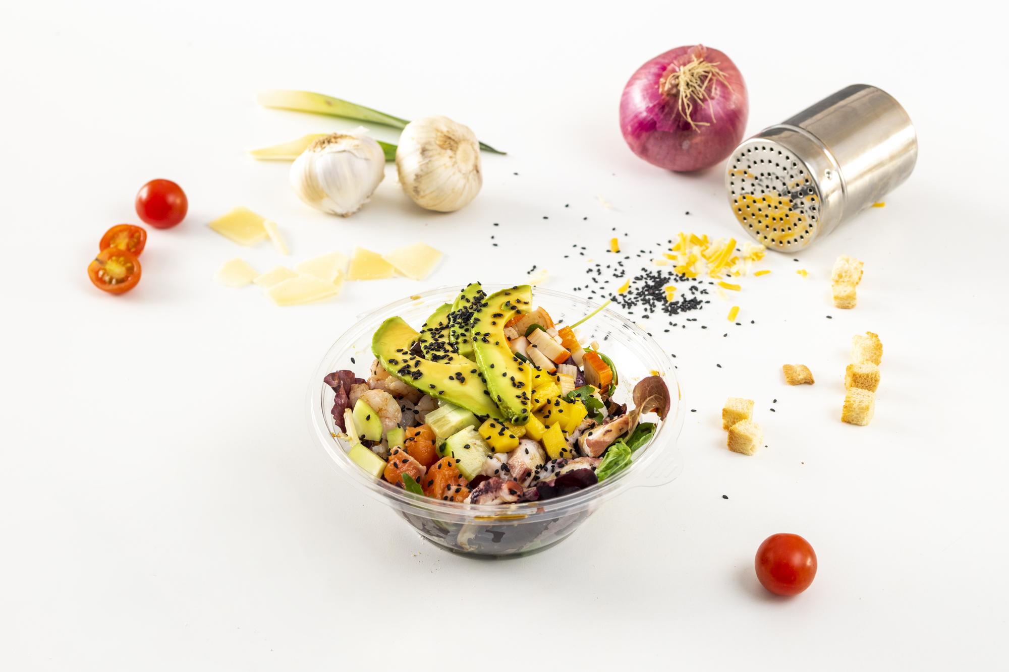 Meal prep bowls with grains and roasted vegetables